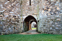 A gateway in one of the inner walls of Beaumaris Castle. 