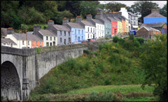 Brightly painted houses in Llandeilo 