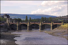 The River Usk at Newport. The River has the second largest tidal range in the world