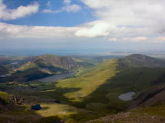 IThe view from the Summit Station of the Snowdon Mountain Railway.