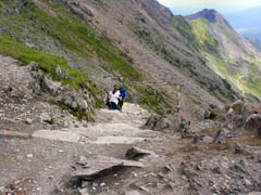 The point at which the Zig-zag joins the Llanberis Path before the Llanberis Path continues to the summit of Yr Wydffa. 