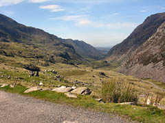 Looking down the Llanberis Pass from the PYG Track.