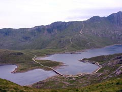 Llyn Llydaw as seen from the PYG Track. 